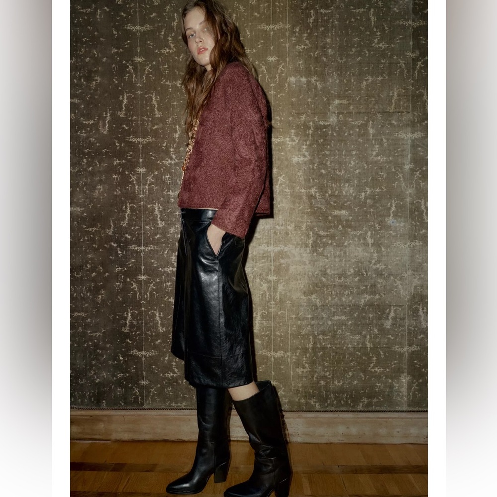 Zara FAUX LEATHER LONG SHORTS - Picture 4 of 7